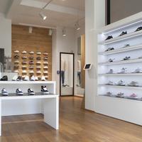 Customized wooden display equipment for shoe store