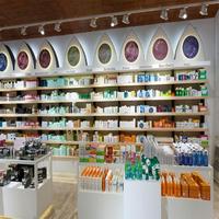 Customized wooden shop counter design furniture for pharmacy decoration
