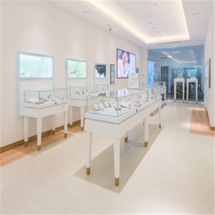 Professional customized elegant jewelry display showcase for jewelry shop interior design