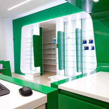 Customized durable medical store furniture for medical shop interior design