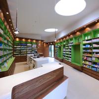 Customized drugstore display counter retail pharmacy shop interior design