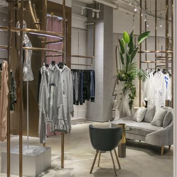 Creative attractive metal display rack for clothing shop interior design